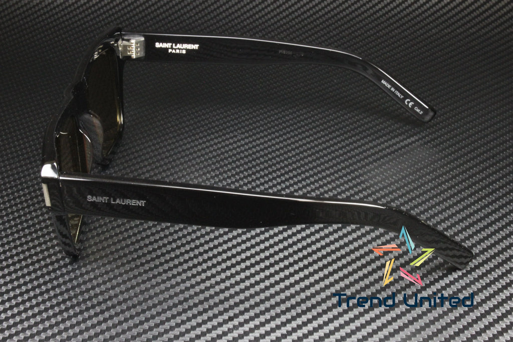 SAINT LAURENT SL 469 004 Square Black Shiny Yellow 51 mm Men's Sunglasses