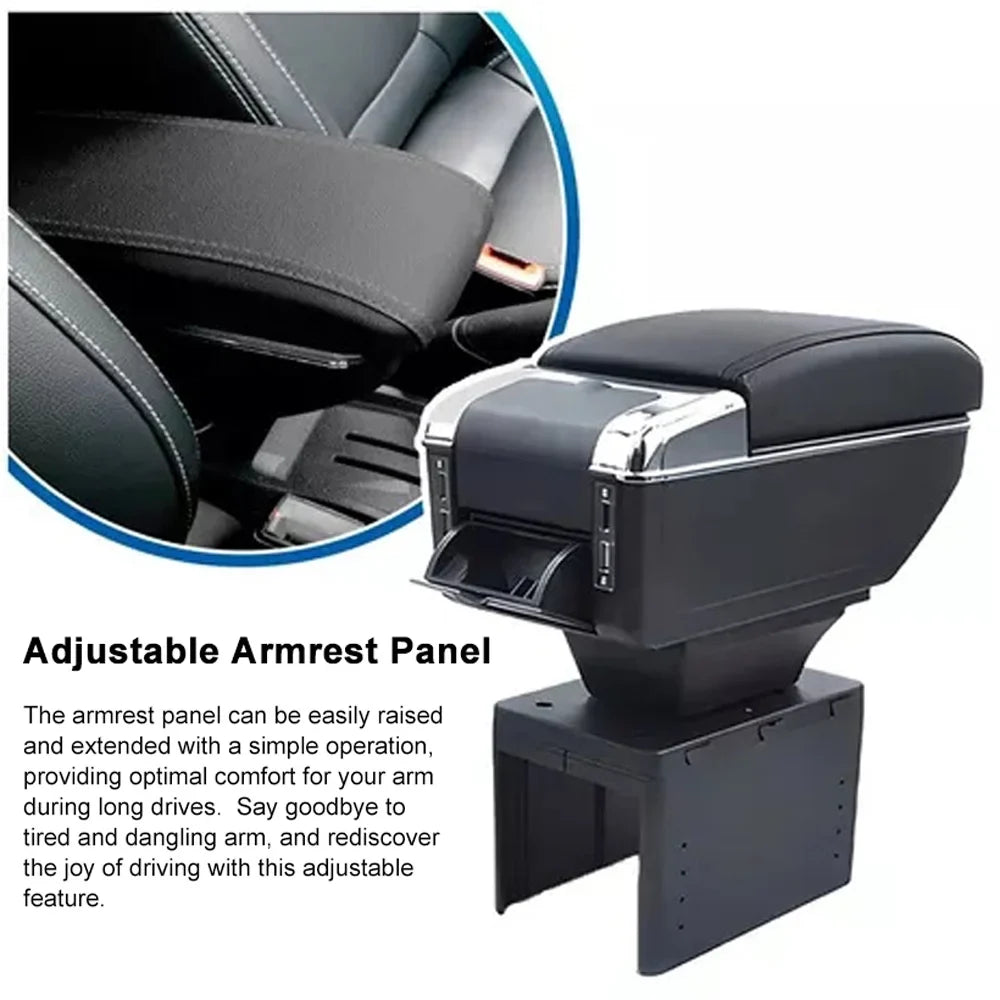 Nebublu Car accessories: armrest box,Box Leather Rest Universal 7 USB Cushion Universal 7 Rest Cushion Universal Car 7 USB Cup Armrest Box Leather Rest Cushion