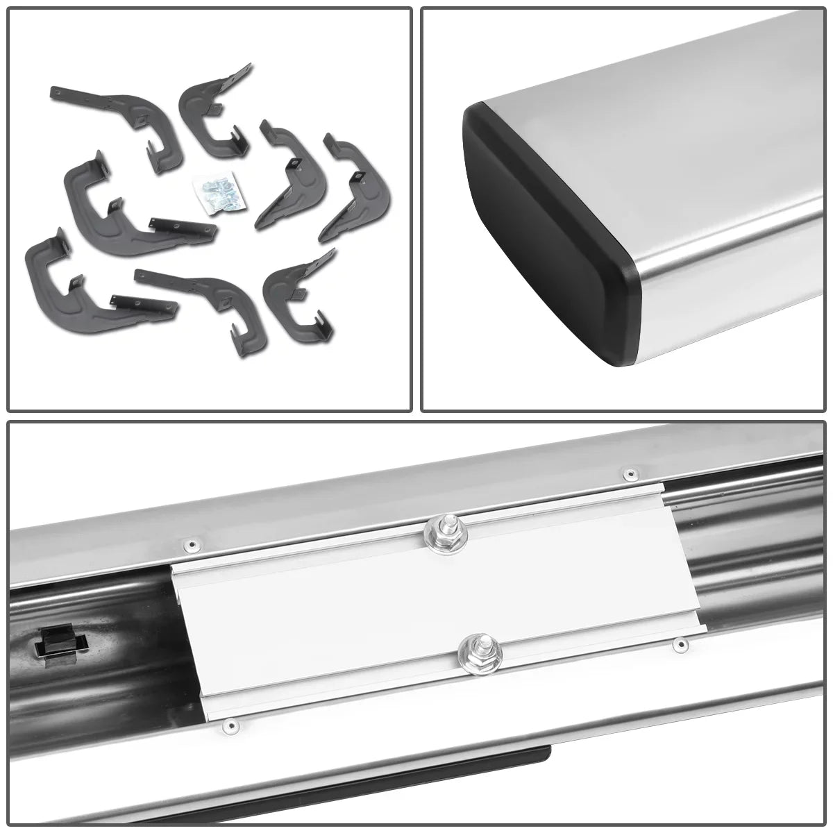 DNA Motoring STEPB-ZTL-8017 2007 to 2019 Chevy Silverado/GMC Sierra 1500 2500HD 3500HD Crew Cab Stainless Steel 6" Side Step Nerf Bar Running Board