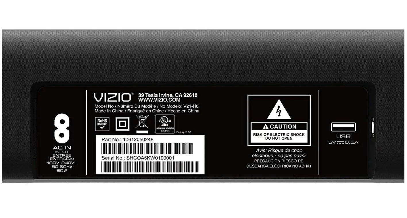 Restored VIZIO - V-Series 2.1 Channel Sound Bar System with Wireless Subwoofer - Black V21-H8R (Refurbished)