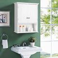 Bathroom Wall Cabinet, Wooden Hanging Storage Cabinet with Doors & Shelves, Multipurpose Storage Cabinet Bathroom Kitchen Living Room, Wall Mounted Bathroom Medicine Cabinet
