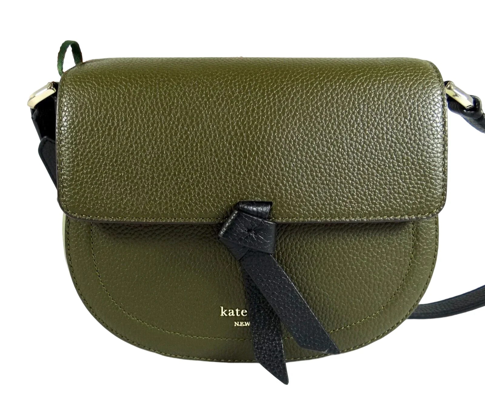 Kate Spade Women's Knott Saddle Pebbled Leather Medium crossbody Bag