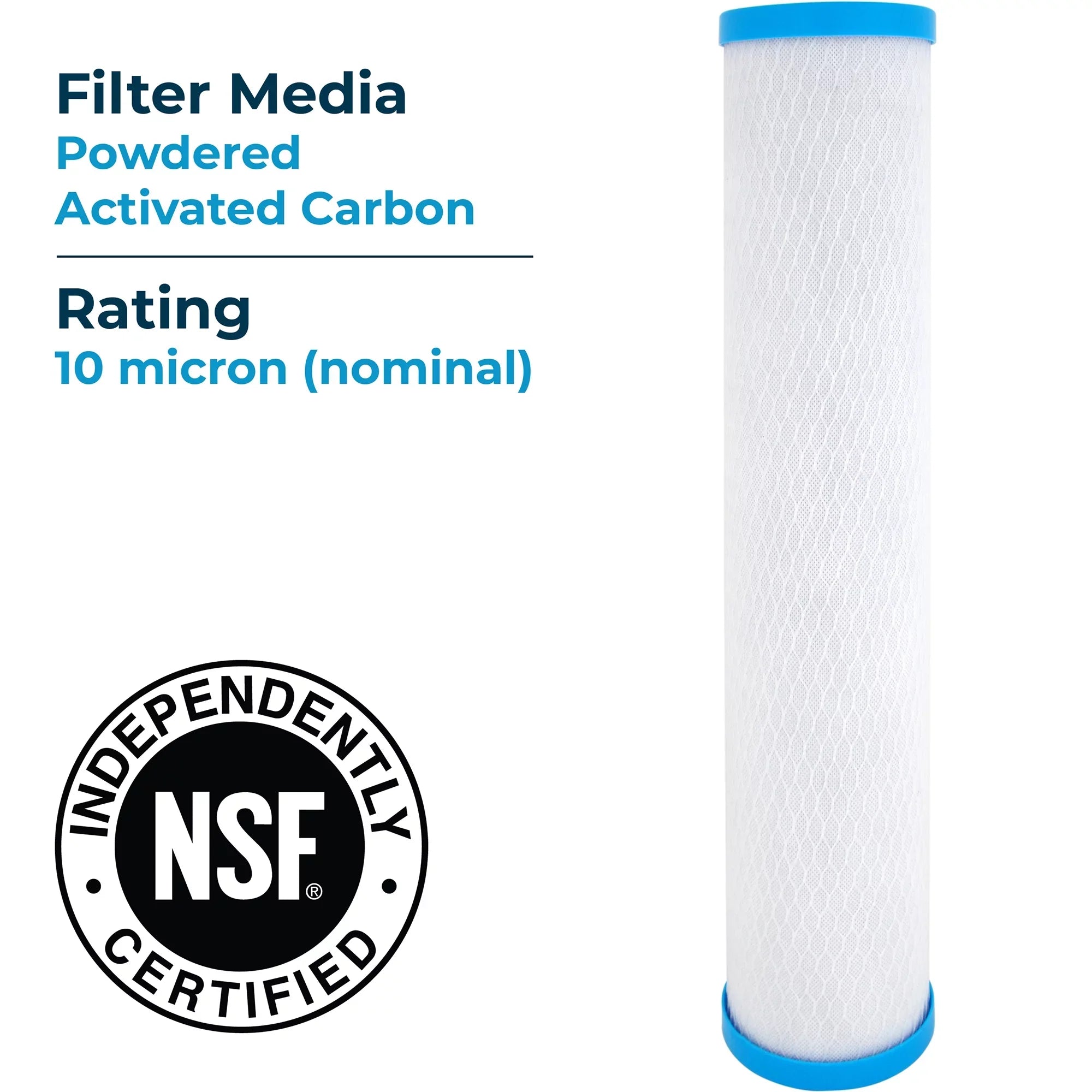 SpiroPure 20 x 4.5" PAC NSF Carbon Block Water Filter, 10 Micron (4 Pack)
