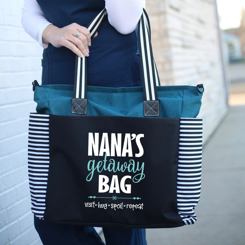 Nana Getaway LouLou Teal Tote Bag Grandmothers