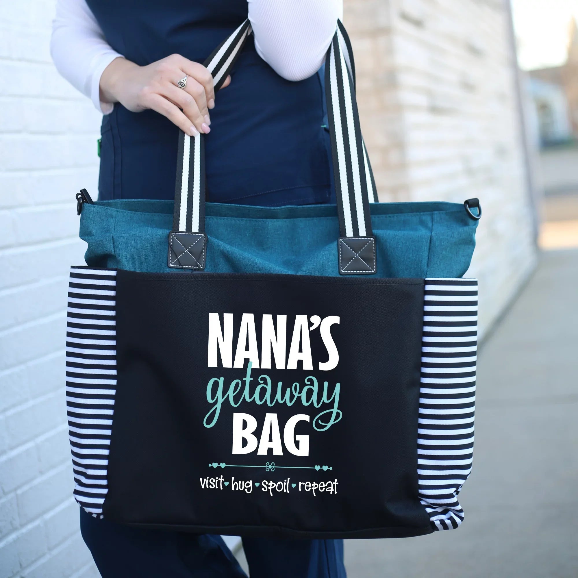Nana Getaway LouLou Teal Tote Bag Grandmothers