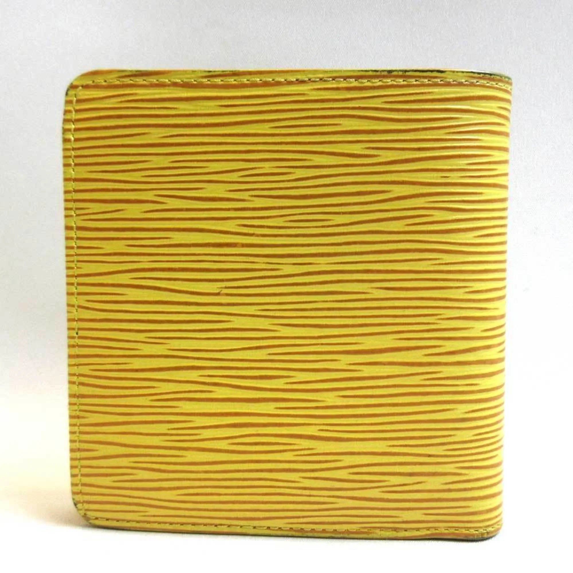Pre-Owned Louis Vuitton Wallet Portobier Cult Credit Mini Folded Tassili Yellow Square Ladies Epi M63549 (Good)