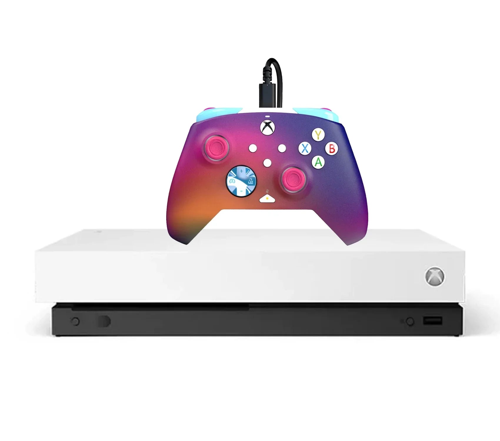 Microsoft Xbox One X White 1TB Gaming Console + 2 Controller BOLT AXTION Bundle Used