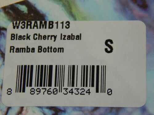 prAna Ramba Size Small (S) Hipster Mid Rise Bikini Bottoms Black Cherry Izabal