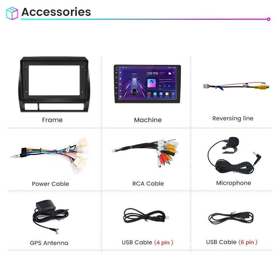 9" 1280*720 IPS Fit Toyota Tacoma 2005-2015 Android 13 Car Radio Stereo Carplay GPS NAVI BT 2+32GB
