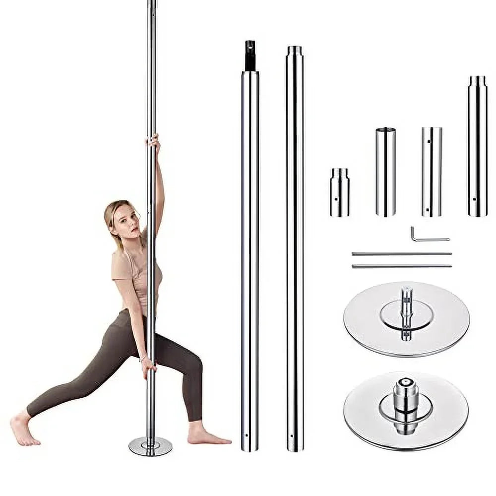 AW 9.25 FT Portable Dance Pole Kit Static Spinning Pole Dancing Pole Strip Poles Home Removable 45mm Dance Pole Gym Party Club Exercise Fitness Silver/Black/Colorful/Gold, Max Load 1102 Lbs