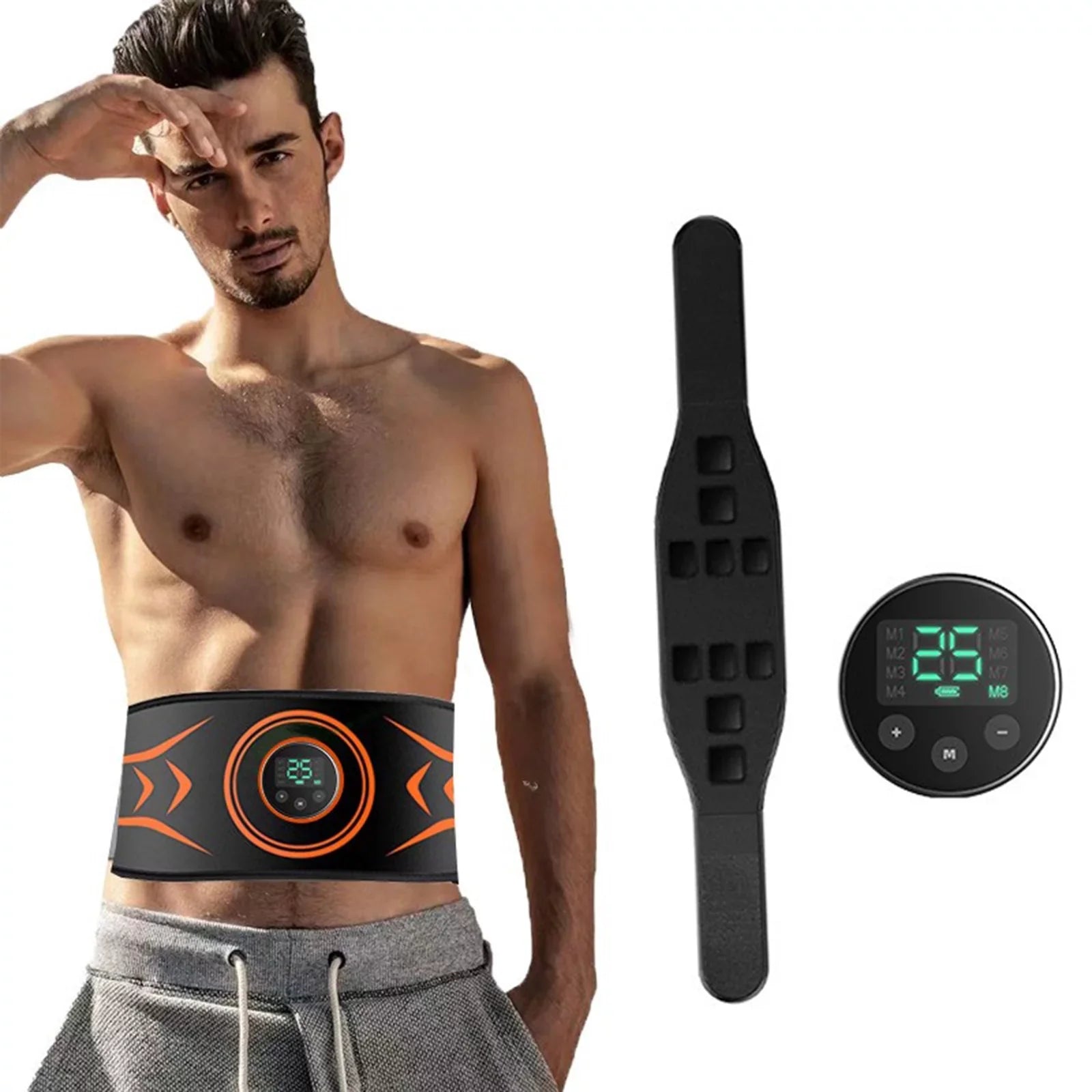 Nebublu Electric Massaging Slimming Belt Abdominal Toning Belt Trainer Abs Fitness Workout Equipment Abdomen , Get a Flatter Stomach and Defined Abs in No Time