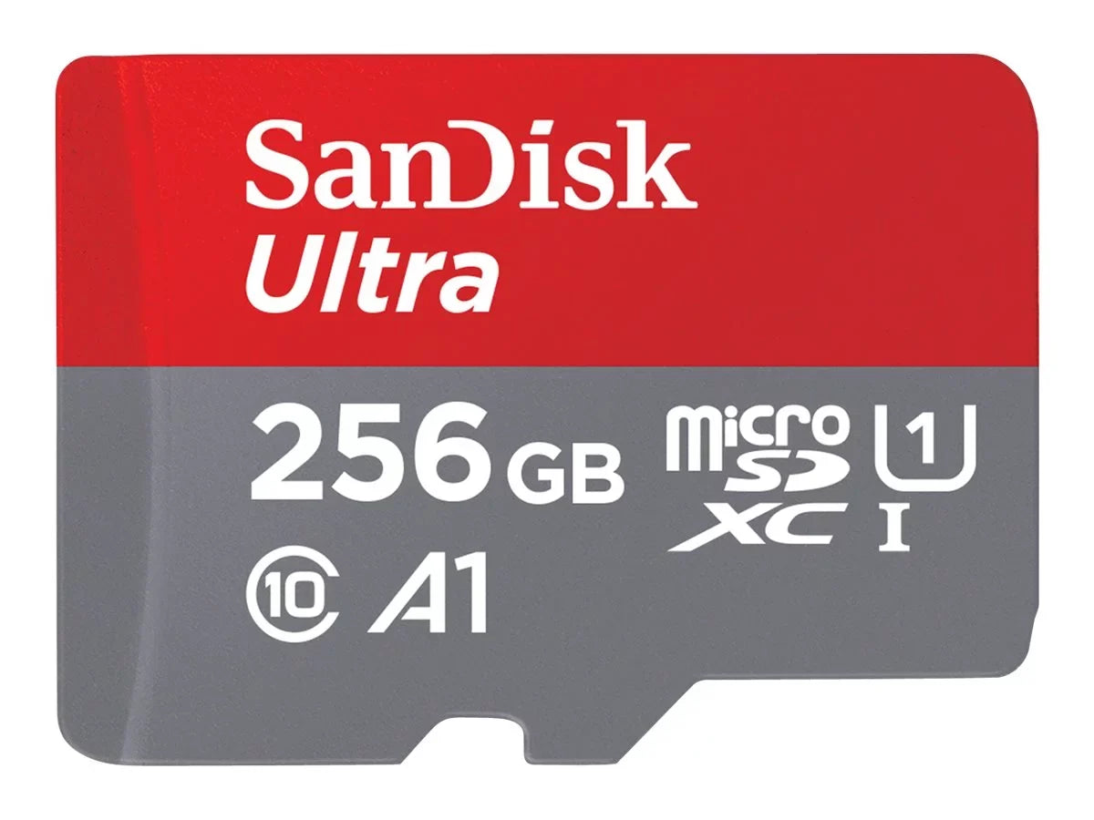 SanDisk Ultra - Flash memory card (microSDXC to SD adapter included) - 256 GB - A1 / UHS-I U1 / Class10 - microSDXC UHS-I