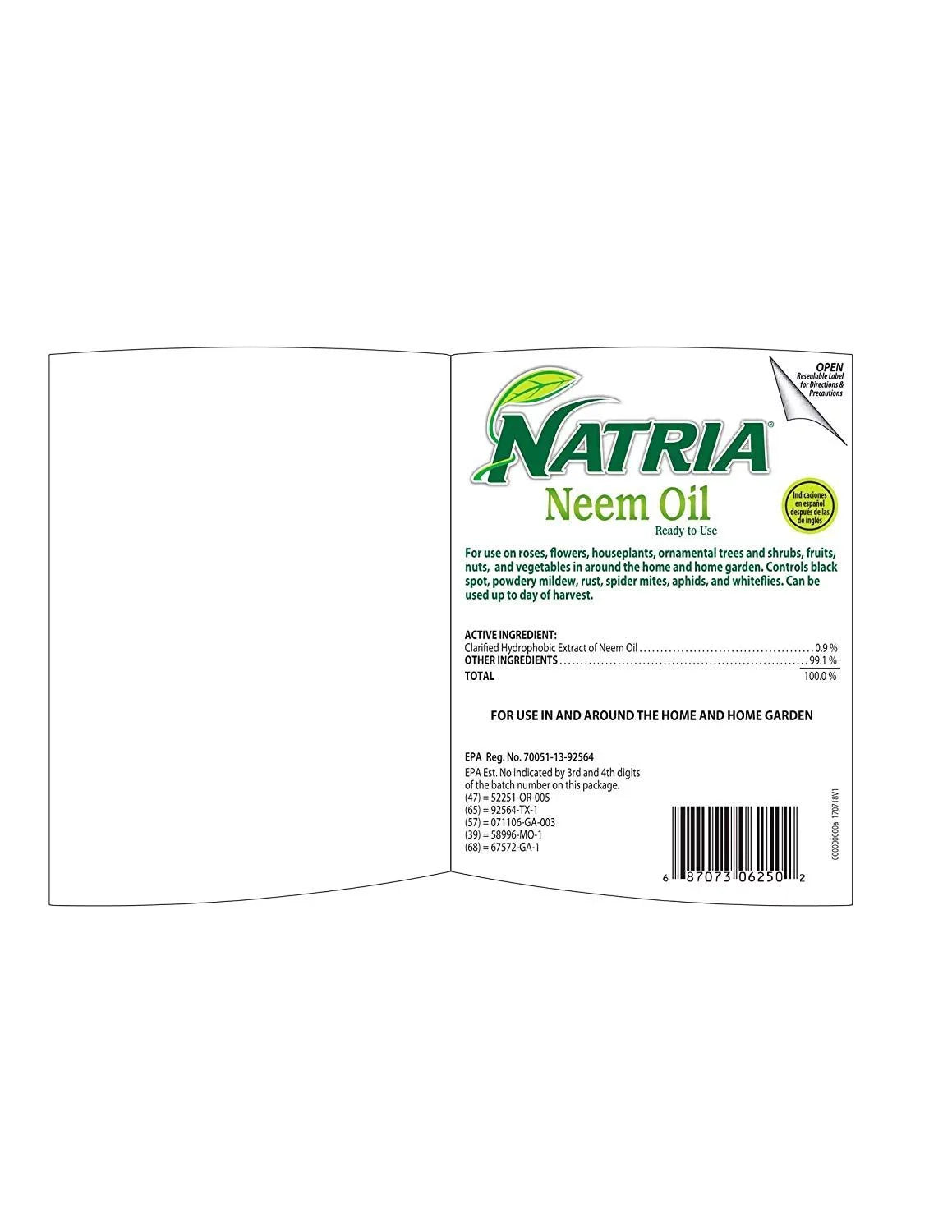 Natria 706250A Neem Oil Pest and Disease Control, 24-Ounce, Ready-to-Use Pack of 2