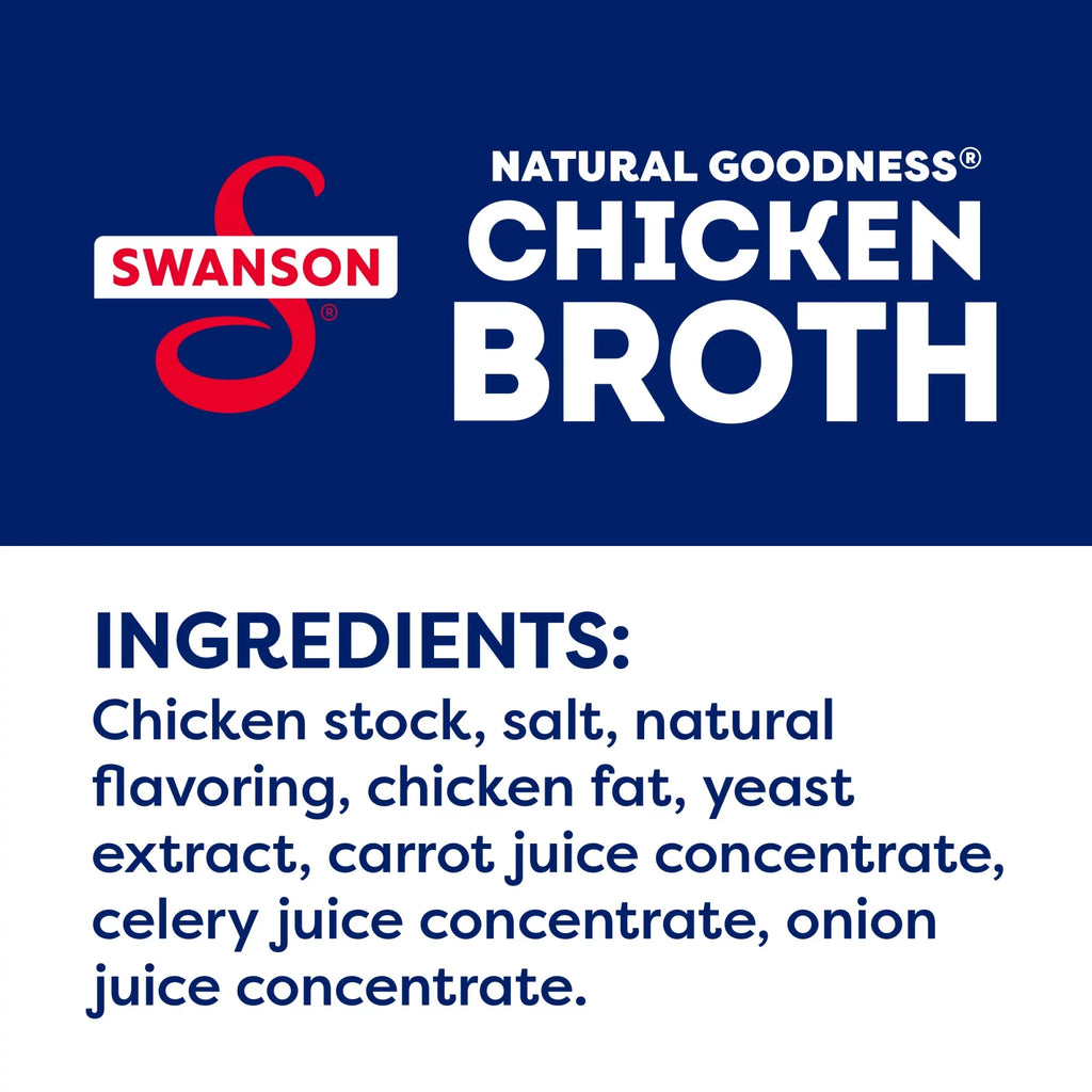 (6 Pack) Swanson Natural Goodness 33% Less Sodium Chicken Broth, 32 oz Carton