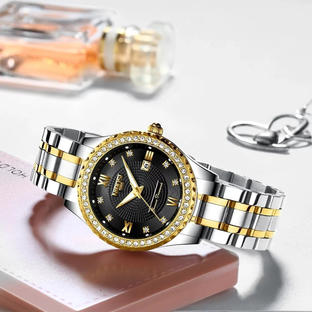 NIBOSI 2022 New Gold Watch Women Watches Ladies Creative Steel Women's Bracelet Watches Female Waterproof Clock Relogio Feminino