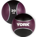 York Barbell 20 lbs 2 Tone Medicine Rubber Ball, Purple