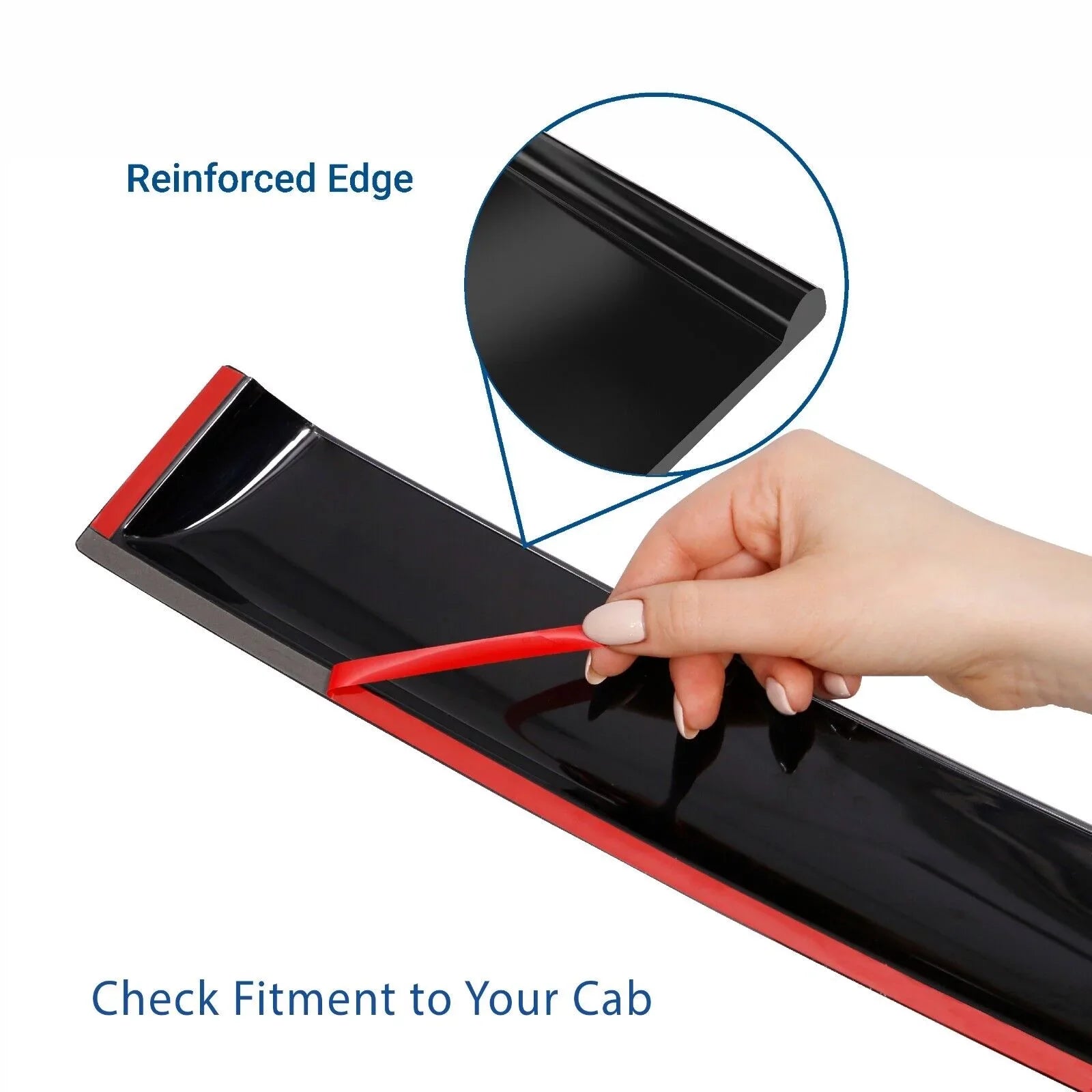 CLIM ART Incredibly Long-lasting Rain Guards with Chevrolet (Chevy) Silverado/GMC Sierra 1500 2019-2024 Crew Cab, Truck Accessories, Tape-on Window Deflectors, Vent Window Visors, 4pcs- 419160