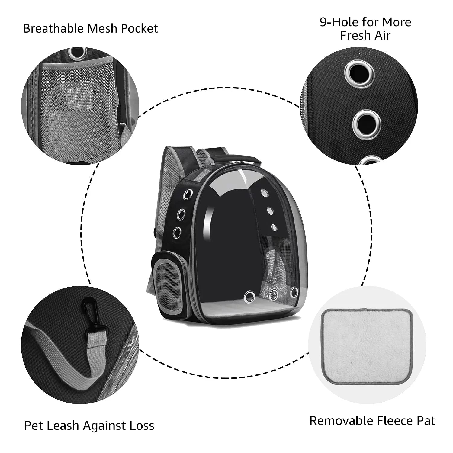 Bubble Pet Carrier Backpack,Airline-Approved Cats and Puppies,Designed Travel, Hiking, and Outdoor Adventures