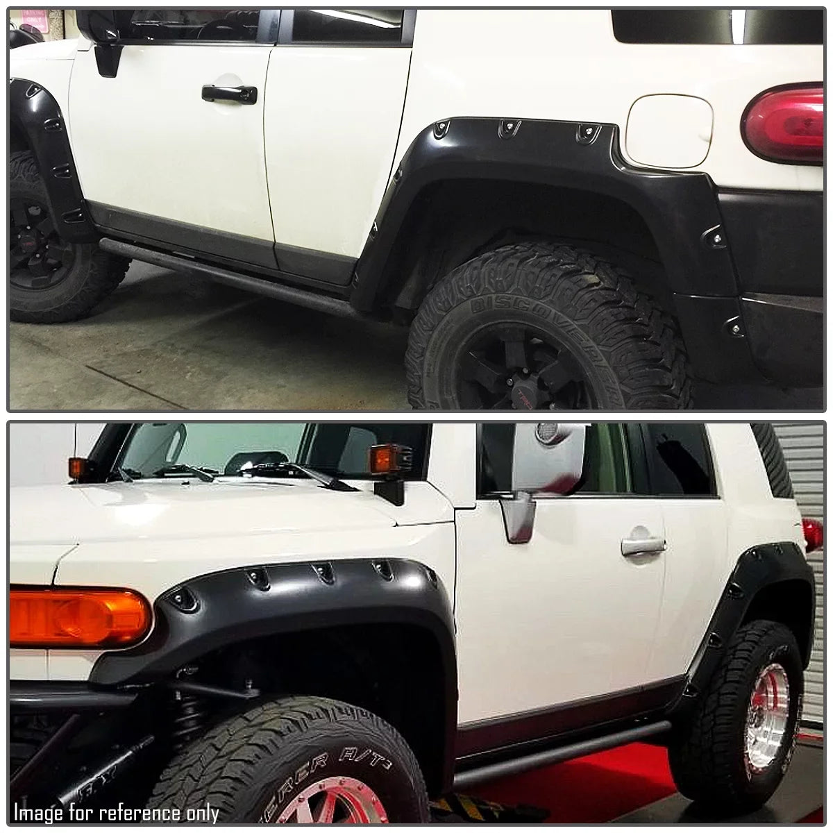 Fender Flares For 2007-2014 FJ Cruiser Pocket Riveted Style (Glossy Bump Texture) - 4 Pieces