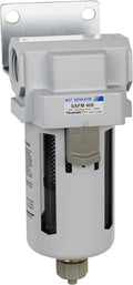 compressed air coalescing filter, 0.1 micron, 3/4" npt - bowl, manual drain, bracket