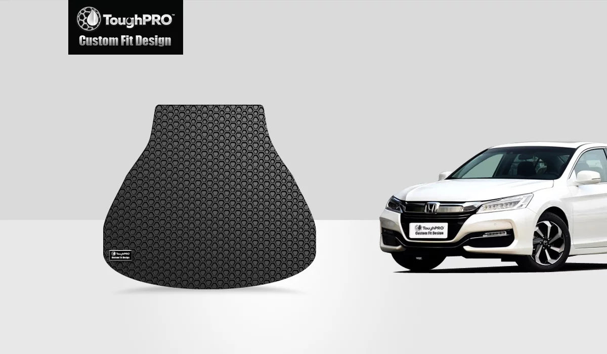ToughPRO - Trunk Mat with HONDA Accord - All Heavy Duty (Made in USA) - Black Rubber - 2016