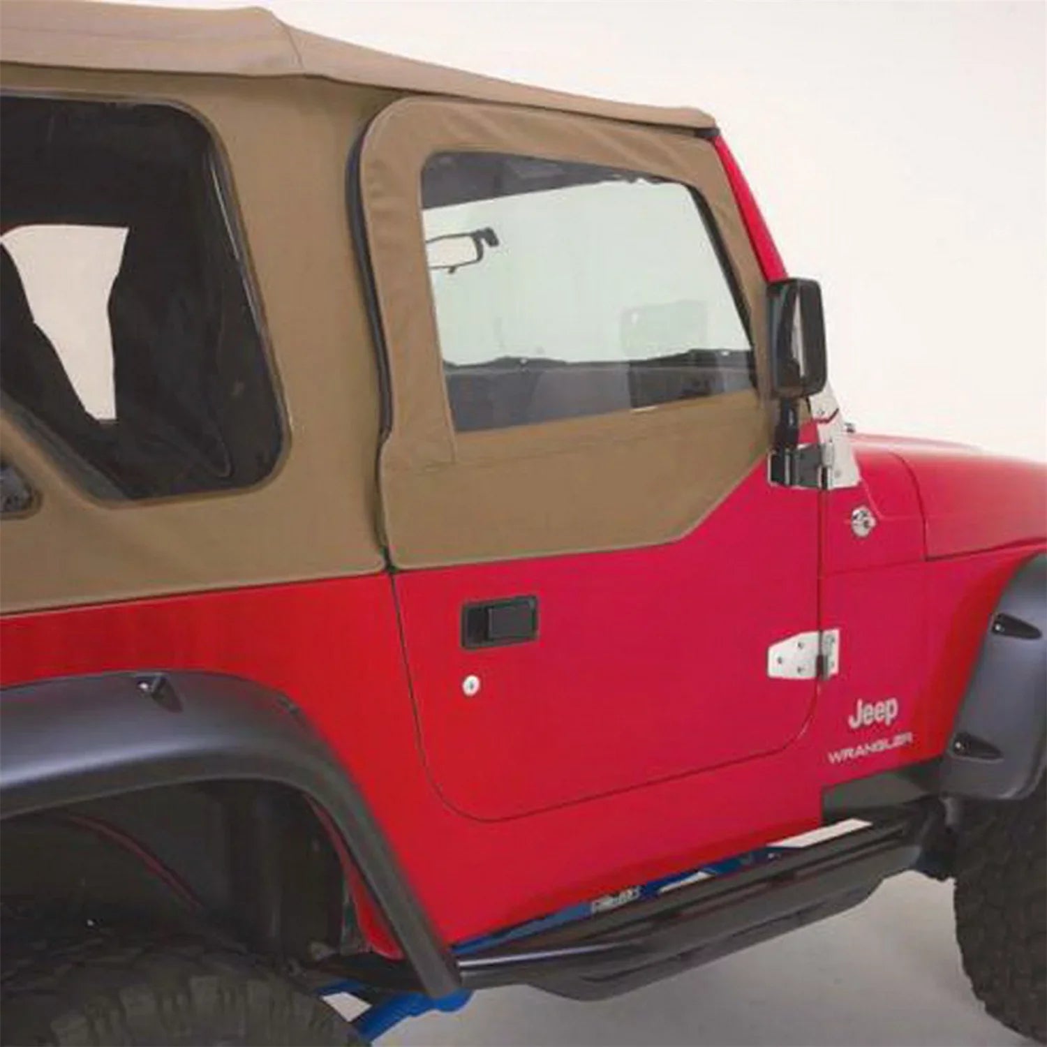 Rampage by RealTruck 68317 Complete Soft Top Kit With Frame & Hardware For 1997-2006 Jeep Wrangler TJ, With Soft Upper Doors, Spice Denim