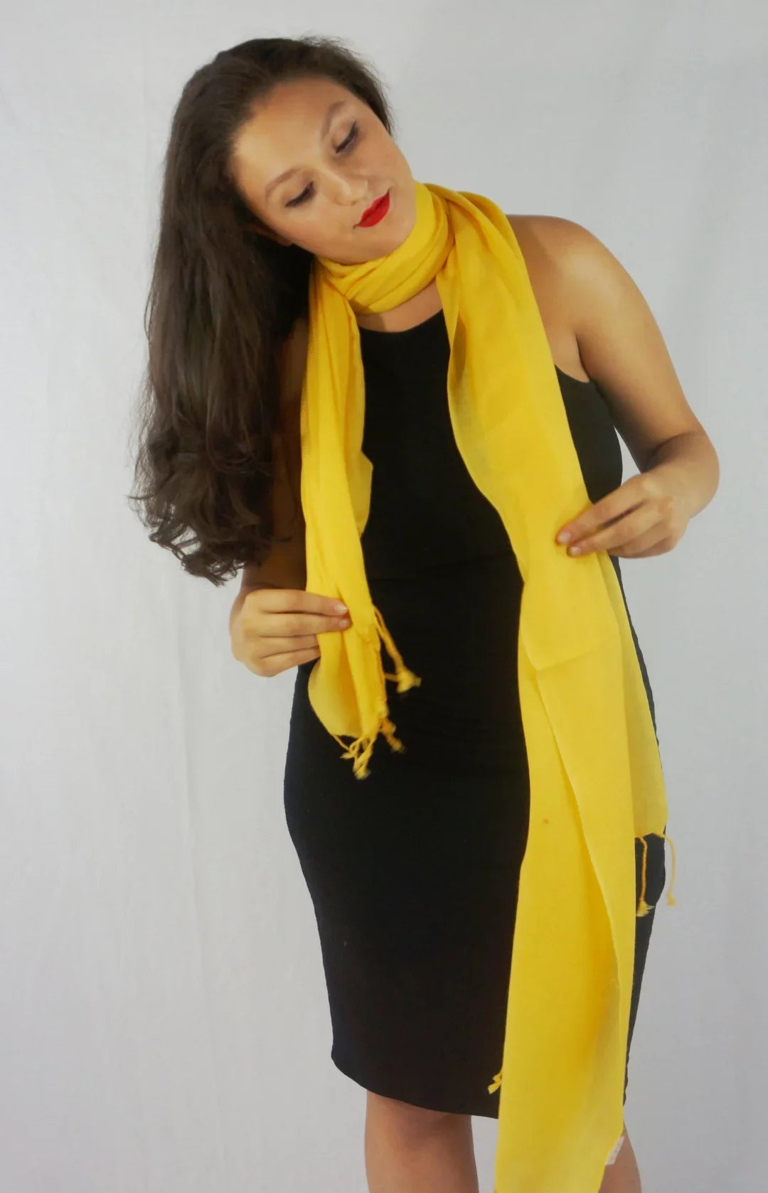 Fancy Shawl/Sheer Shawl/Summer Shawl/Water Pashmina Shawl/Light weight Shawl/Evening Shawl/Pashmina Shawl/Scarf/Scarves (Marigold Yellow Regular Shawl)