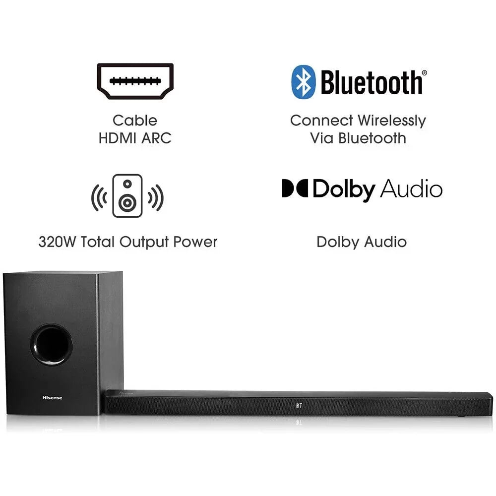 Hisense - 2.1-Channel Soundbar w/ Wireless Subwoofer