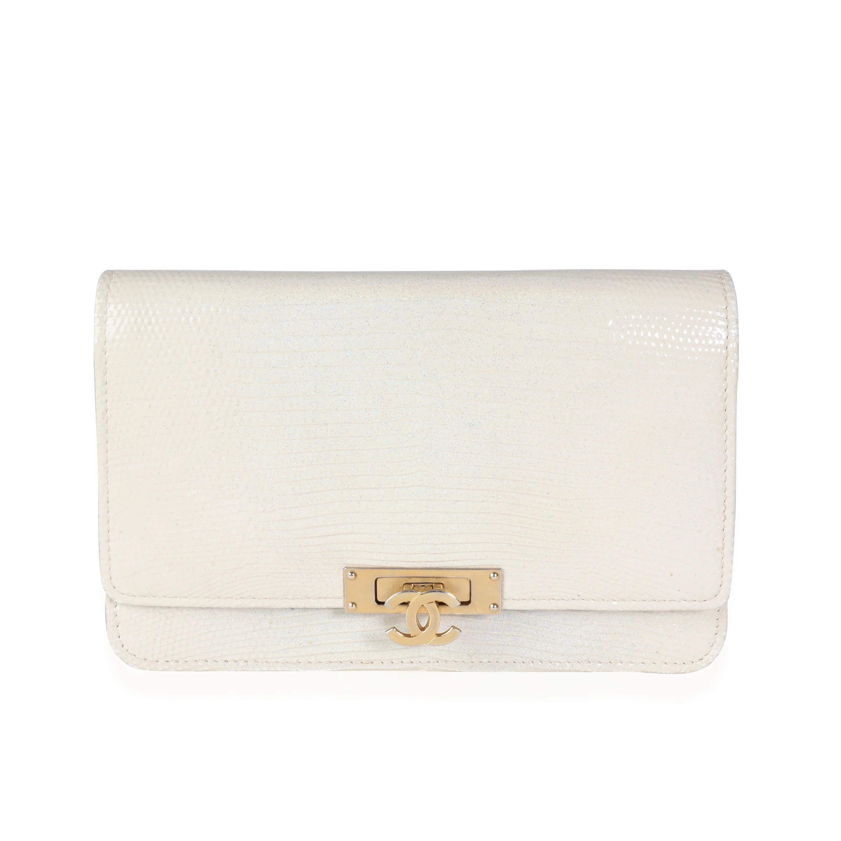 Chanel Gold Metallic Lizard Golden Class Wallet on Chain Pre-Owned