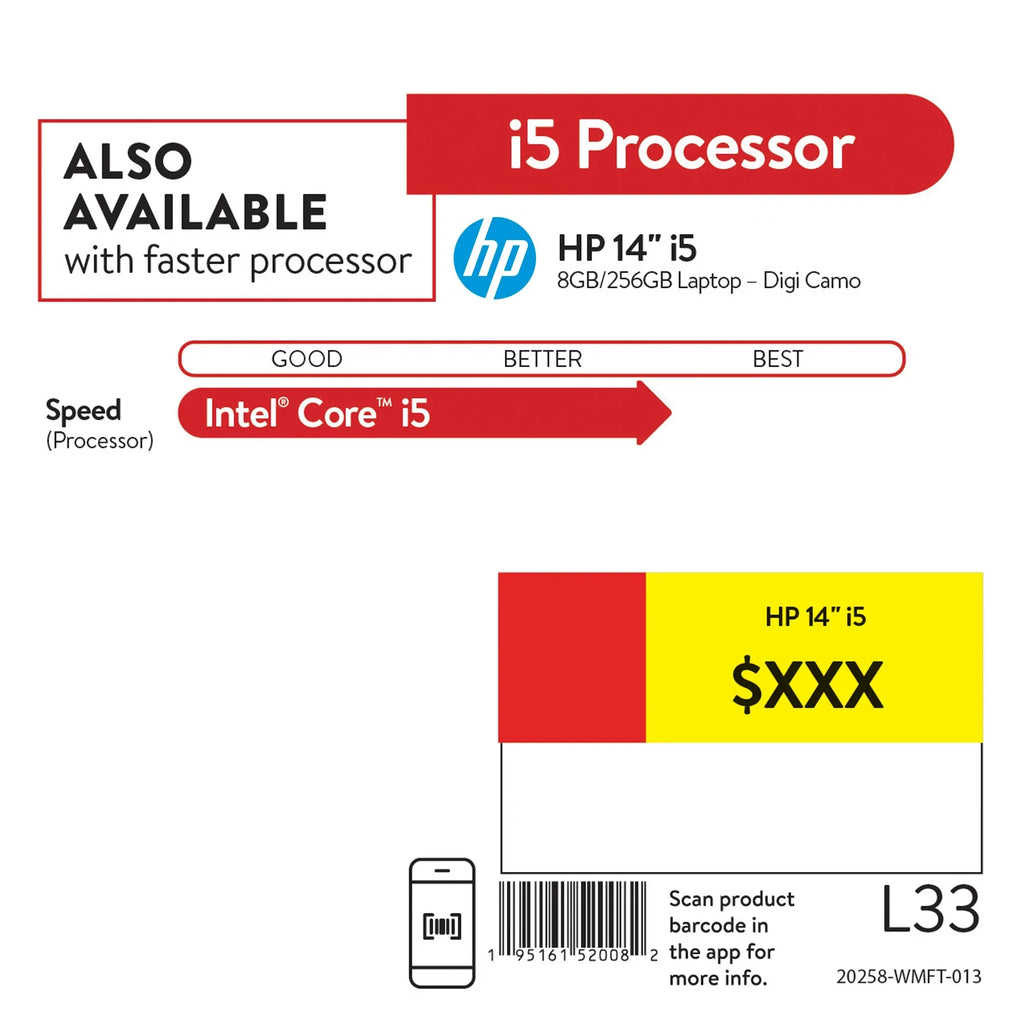 HP 14" Intel Core i5-1135G7, 8GB RAM, 256GB SSD, Digi Camo, Windows 10, 14-dq2088wm