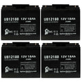 4x Pack - CSB BATTERY OF AMERICA GP12150F Battery - Replacement UB12180 Universal Sealed Lead Acid Battery (12V, 18Ah, 18000mAh, T4 Terminal, AGM, SLA)