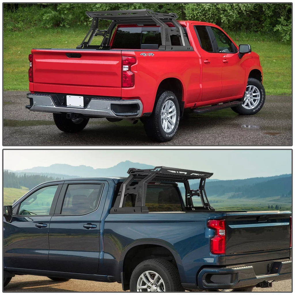 DNA Motoring TCRB-007 For 2007 to 2018 Toyota Tundra Square Style Offroad Truck Bed Roll Bar+Cargo Box 08 09 10 11 12 13 14 15 16 17
