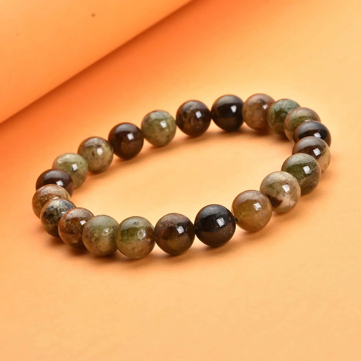 Shop LC Ct 155 Green Garnet 8-10mm Beaded Stretch Bracelet Women Mothers Day Gifts Mom