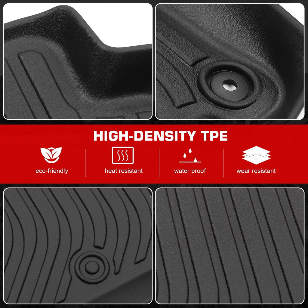 Ikon Motorsports Floor Mats & Trunk Mat With 2023-2024 Honda HR-V, Black 3D Molded Carpets Liner 1st 2nd Row Front Rear Boot Tray Shield Protection Cargo Pad TPE All Protector