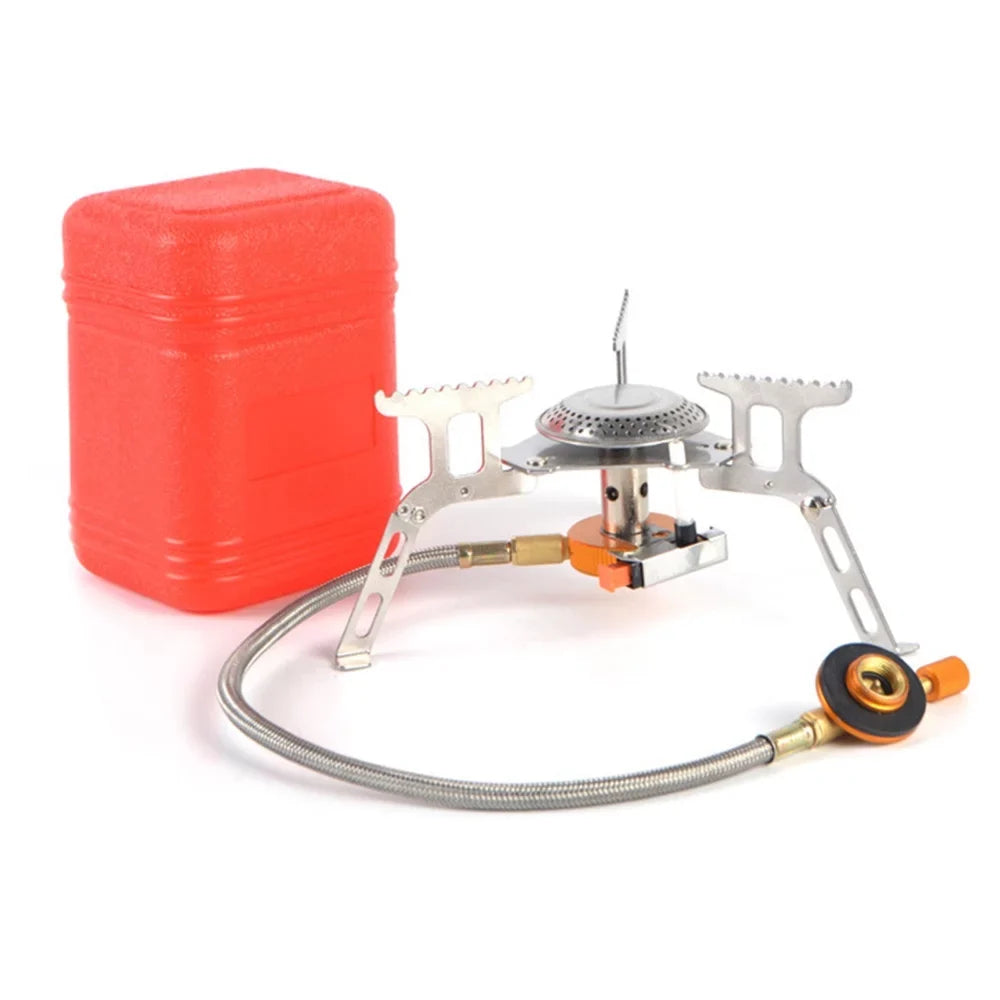 Camping Gas Stove, Folding Mini Pocket Stove Camping Gas Stove Split Stove, Silver