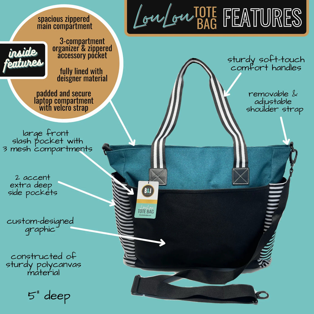 Nana Getaway LouLou Teal Tote Bag Grandmothers