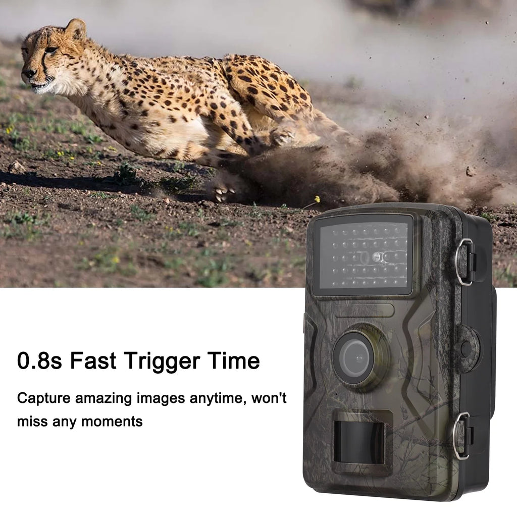 Eccomum 1080P Trail Camera 16MP Wildlife Camera Tracking Camera with 2.0 Inch TFT Color Screen 0.8s Trigger Time Supports Infrared Night Vision Motion Activated IP66 Waterproof