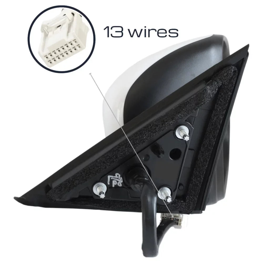 For Nissan 14-19 Rogue Passenger Side Mirror W/ Camera Power Fold Blinker 13Pin Fits select: 2014-2018 NISSAN ROGUE S/SL/SV