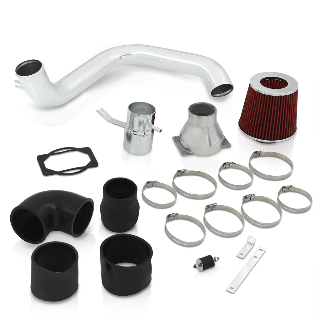 AJP Distributors Cold Air Intake CAI JDM Induction System Polish Aluminum Piping + Filter /Replacement For Mitsubishi Lancer ES LS OZ 2.0L l4 Manual Trans M/T 2002 2003 2004 2005 02 03 04 05
