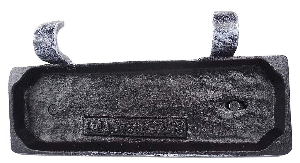 LuLu Decor, 100% Cast Iron Christmas Stocking Holders, 2D Train Engine with 5 Rail carts, 7 Stocking Hooks, Beautiful & Strong Sturdy Heavy Hooks, Each Weighs Approx 3 lb (Combo Train 2D)