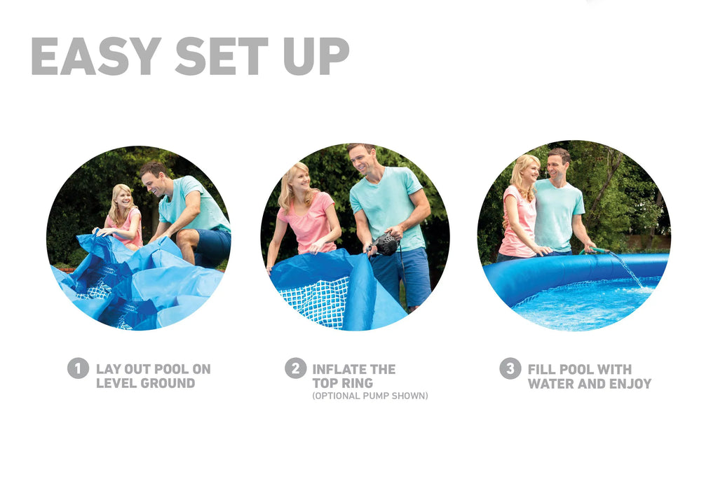 Intex 15' x 42" Easy Set Portable Inflatable Swimming Pool and Maintenance Kit