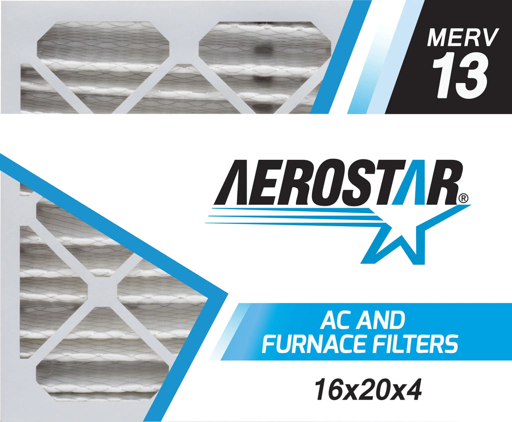 Aerostar 16x20x4 MERV 13, Pleated Air Filter, 16 x 20 x 4, Box of 6, Made in the USA