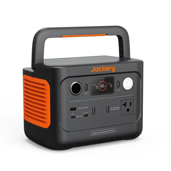 Jackery Explorer 300 Plus Portable Power Station, 288Wh Backup LiFePO4 Battery, 300W AC Outlet, 3.75 KG Solar Generator RV, Outdoors, Camping, Traveling, and Emergencies