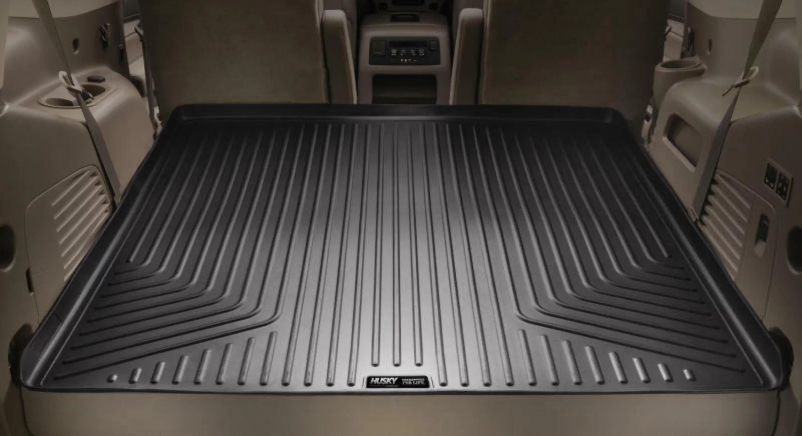 Husky by RealTruck beater Series Cargo Liner Behind 3rd Seat Black with 11-19 Ford Explorer; behind and under upright 3rd Seat