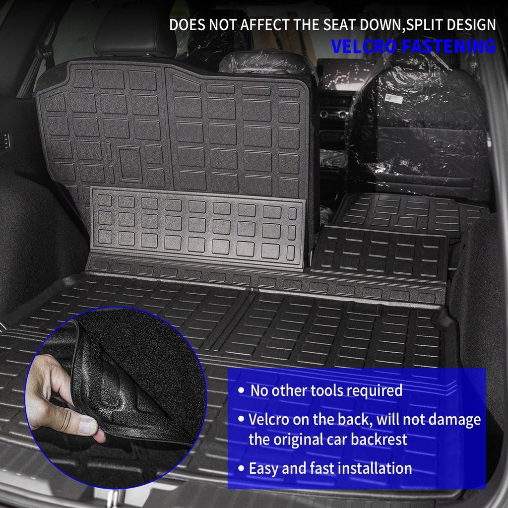 Cargo Mat with 2023 2024 Honda CRV Hybrid Cargo Liner Trunk Mat Back Seat Protection Protector Honda CR-V Accessories (Fit Upper Deck, Trunk Mat+Backrest Mats)