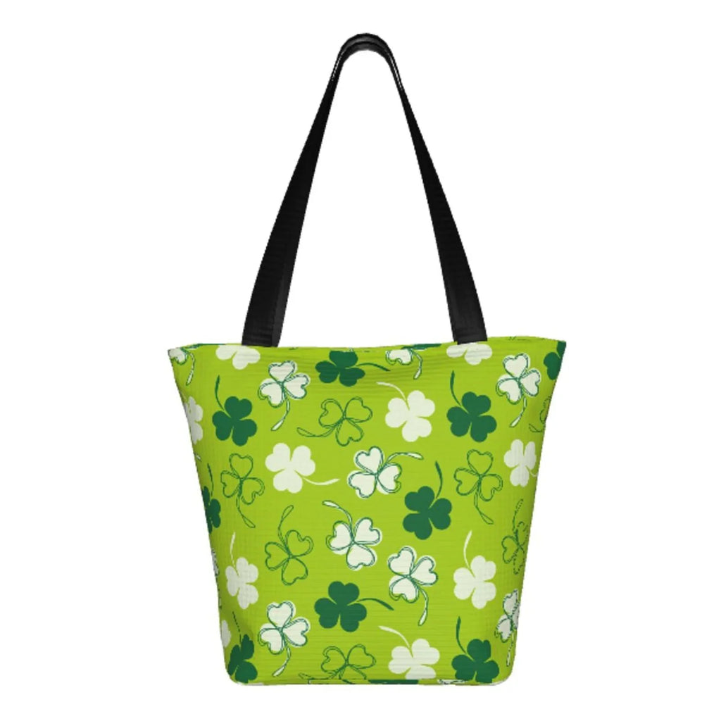 Easygdp St Patrick's Day7 Stylish Canvas Handbag Shoulder Tote Bag, Shopping Bag with Zip, Suitable Buying Groceries, Office, Fitness