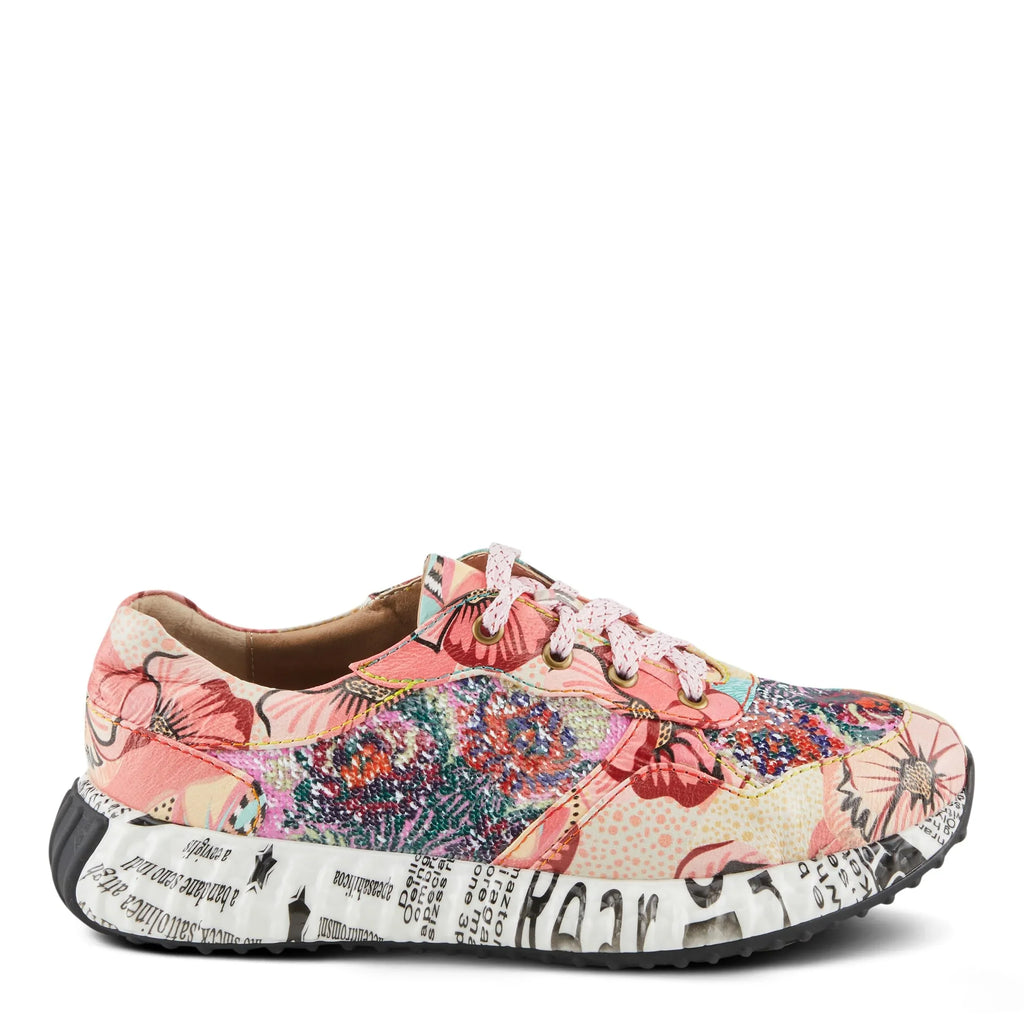 Spring Step L'Artiste Women's Cabaret Sequin Leather Fashion Sneakers - Stylish Comt with a Sparkling Touch Pink Multi EU 35 / US 5