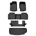 Smartliner SA0568-B0568-C0568-E0568 All Custom Fit Black 3 Row & Cargo Liner Behind the 3rd Row Floor Mat Liner Set 2021-2023 Jeep Grand Cherokee L, Black