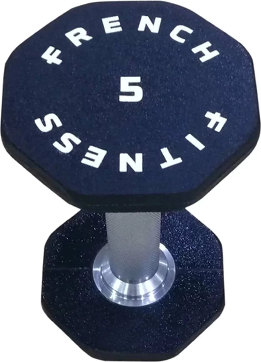 French Fitness Urethane 8 Sided Hex Dumbbell Set, 5-50 lbs (New)