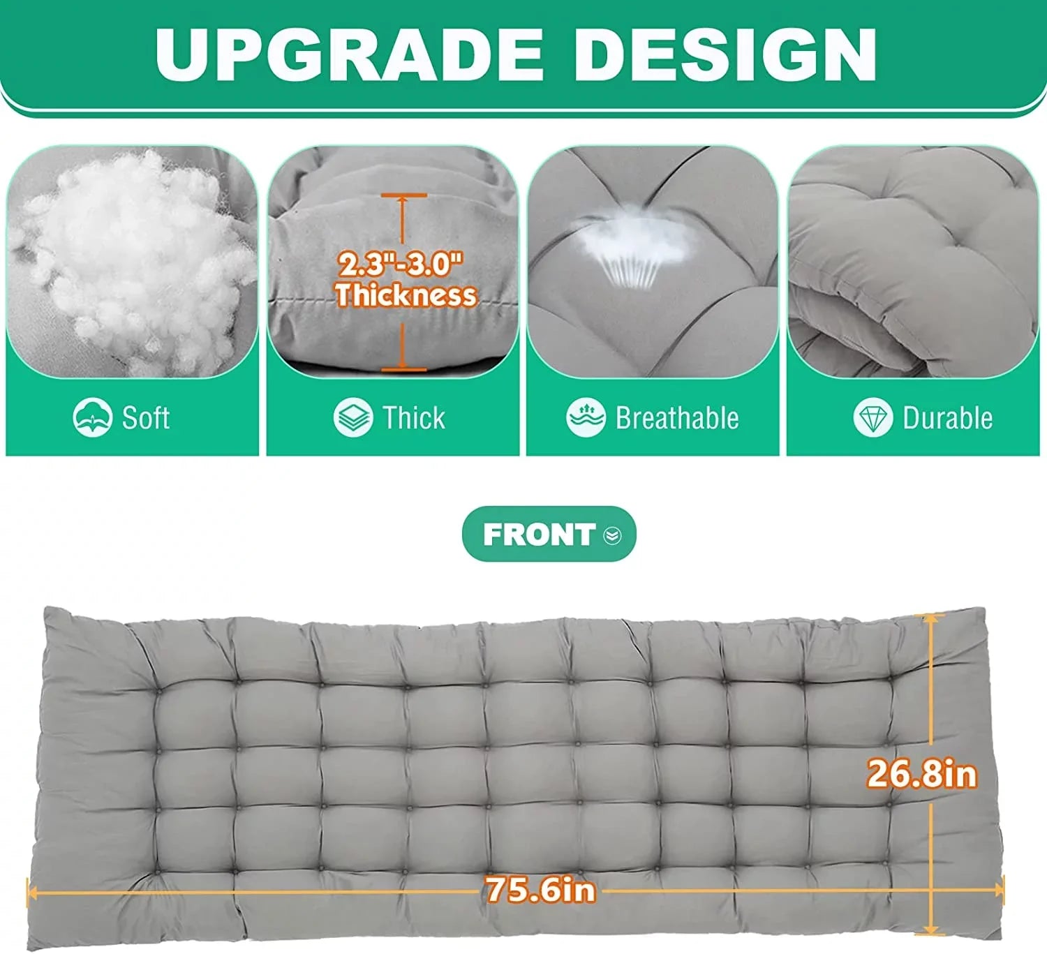 ABORON 4-Fold Portable Folding Chaise Lounge Chair,Camping Cot, with Pillow and Mattress, Adjustable Patio Recliner Garden Beach Outdoor/Indoor